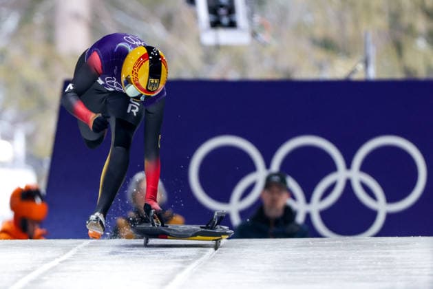 OLYMPICS - Winter Olympic Games, Olympische Spiele, Olympia, OS Milano Cortina 2026 CORTINA D AMPEZZO,ITALY,11.FEB.26 - OLYMPICS, SKELETON - Winter Olympic Games Milano Cortina 2026, women, training. Image shows Hannah Neise (GER).  GEPAxpictures xMaticxKlansek