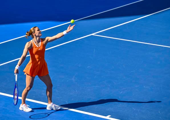 WTA, Tennis Damen Qatar TotalEnergies Open 2026-round of 16 - 11 Feb 2026 Maria Sakkari of Greece plays against Varvara Gracheva of France ( not in view) during the round of 16 match at the WTA Qatar TotalEnergies Open 2026 tennis tournament at the Khalifa International Tennis Complex. Maria Sakkari won against Varvara Gracheva 6-7,6-0.?? Doha Qatar Copyright: xNoushadxVariyattiyakkalx xSOPAxImagesx NVRITYAKAL1-014