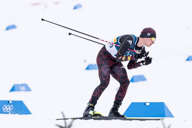 TESERO, ITALY - FEBRUARY 11: Julian Schmid (Germany) during the Nordic Combined Individual Gundersen Normal Hill 10km at the Milano Cortina 2026 Olympics at Tesero Cross-Country Skiing Stadium on day 5 of the Milano Cortina 2026 Olympics on February 11, 2026 in Cortina, Italy. Editorial use only. Italy Copyright: xSteffiexWunderlx