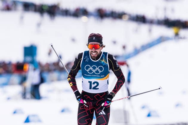 TESERO, ITALY - FEBRUARY 11: Johannes Rydzek (Germany) during the Nordic Combined Individual Gundersen Normal Hill 10km at the Milano Cortina 2026 Olympics at Tesero Cross-Country Skiing Stadium on day 5 of the Milano Cortina 2026 Olympics on February 11, 2026 in Cortina, Italy. Editorial use only. Italy Copyright: xSteffiexWunderlx