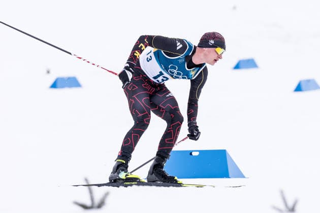 TESERO, ITALY - FEBRUARY 11: Julian Schmid (Germany) during the Nordic Combined Individual Gundersen Normal Hill 10km at the Milano Cortina 2026 Olympics at Tesero Cross-Country Skiing Stadium on day 5 of the Milano Cortina 2026 Olympics on February 11, 2026 in Cortina, Italy. Editorial use only. Italy Copyright: xSteffiexWunderlx