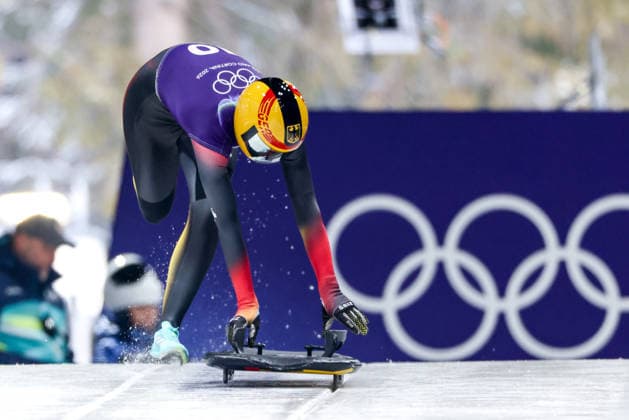 OLYMPICS - Winter Olympic Games, Olympische Spiele, Olympia, OS Milano Cortina 2026 CORTINA D AMPEZZO,ITALY,11.FEB.26 - OLYMPICS, SKELETON - Winter Olympic Games Milano Cortina 2026, women, training. Image shows Jacqueline Pfeifer (GER).  GEPAxpictures xMaticxKlansek
