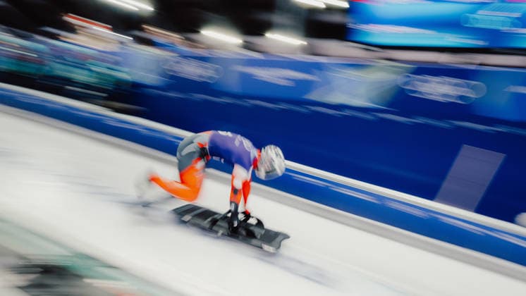 OLYMPICS - Winter Olympic Games, Olympische Spiele, Olympia, OS Milano Cortina 2026 CORTINA D AMPEZZO,ITALY,11.FEB.26 - OLYMPICS, SKELETON - Winter Olympic Games Milano Cortina 2026, men, training. Image shows Josip Brusic (CAN).  GEPAxpictures xAlexanderxSolc