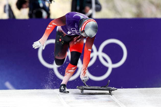 OLYMPICS - Winter Olympic Games, Olympische Spiele, Olympia, OS Milano Cortina 2026 CORTINA D AMPEZZO,ITALY,11.FEB.26 - OLYMPICS, SKELETON - Winter Olympic Games Milano Cortina 2026, men, training. Image shows Florian Auer (AUT).  GEPAxpictures xMaticxKlansek
