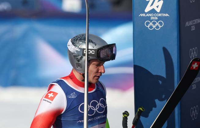 GIOCHI OLIMPICI - Olimpiadi Invernali Milano-Cortina 2026 - Alpine Skiing Men s Super-G Milano Cortina 2026 - XXV Olympic Winter games, Winterspiele,Spiele, Summer games Bormio - Italy Alpine skiing - Men s SuperG Image Show: Silver Medal ODERMATT Marco (SUI) Cortina D Ampezzo Italy  Copyright: xIPAxSport ABACAx