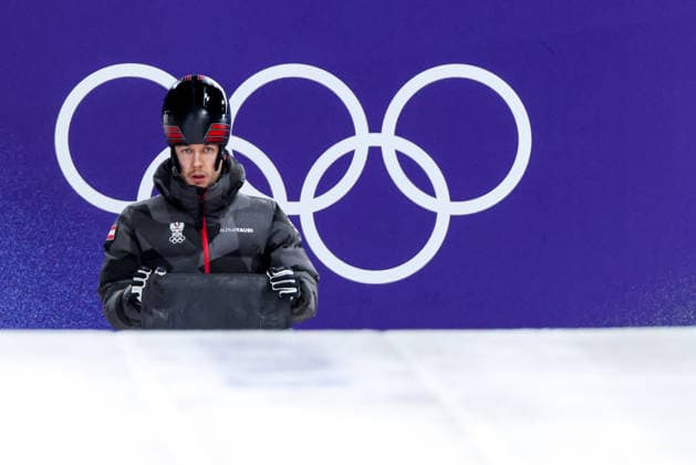 OLYMPICS - Winter Olympic Games, Olympische Spiele, Olympia, OS Milano Cortina 2026 CORTINA D AMPEZZO,ITALY,11.FEB.26 - OLYMPICS, SKELETON - Winter Olympic Games Milano Cortina 2026, men, training. Image shows Samuel Maier (AUT).  GEPAxpictures xMaticxKlansek