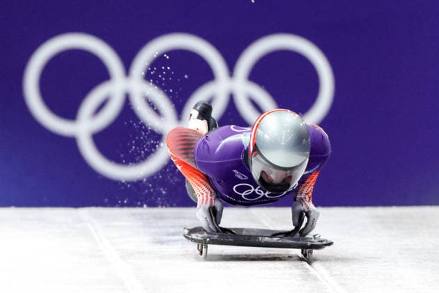 OLYMPICS - Winter Olympic Games, Olympische Spiele, Olympia, OS Milano Cortina 2026 CORTINA D AMPEZZO,ITALY,11.FEB.26 - OLYMPICS, SKELETON - Winter Olympic Games Milano Cortina 2026, men, training. Image shows Florian Auer (AUT).  GEPAxpictures xMaticxKlansek