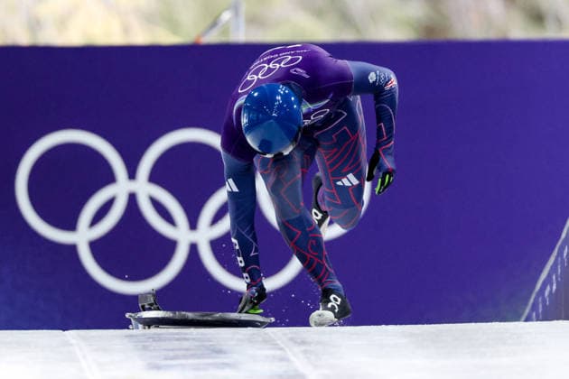 OLYMPICS - Winter Olympic Games, Olympische Spiele, Olympia, OS Milano Cortina 2026 CORTINA D AMPEZZO,ITALY,11.FEB.26 - OLYMPICS, SKELETON - Winter Olympic Games Milano Cortina 2026, men, training. Image shows Marcus Wyatt (GBR).  GEPAxpictures xMaticxKlansek