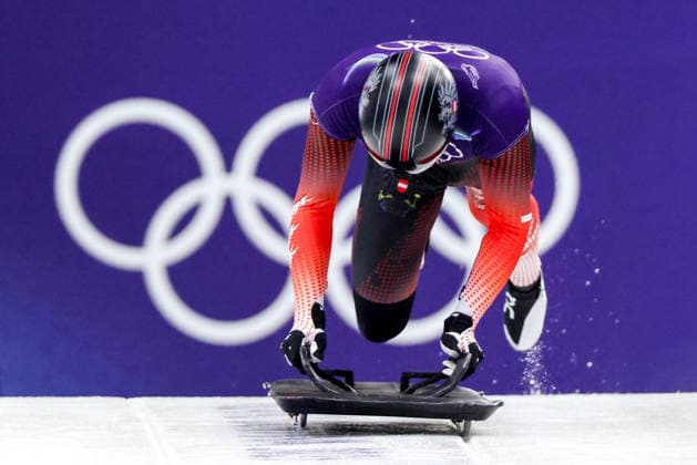 OLYMPICS - Winter Olympic Games, Olympische Spiele, Olympia, OS Milano Cortina 2026 CORTINA D AMPEZZO,ITALY,11.FEB.26 - OLYMPICS, SKELETON - Winter Olympic Games Milano Cortina 2026, men, training. Image shows Samuel Maier (AUT).  GEPAxpictures xMaticxKlansek