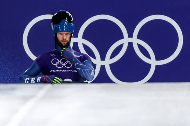 OLYMPICS - Winter Olympic Games, Olympische Spiele, Olympia, OS Milano Cortina 2026 CORTINA D AMPEZZO,ITALY,11.FEB.26 - OLYMPICS, SKELETON - Winter Olympic Games Milano Cortina 2026, men, training. Image shows Marcus Wyatt (GBR).  GEPAxpictures xMaticxKlansek
