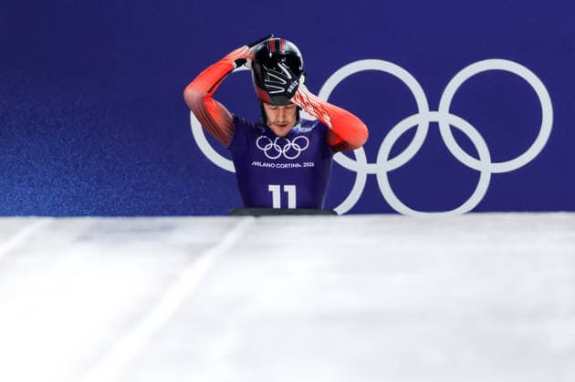 OLYMPICS - Winter Olympic Games, Olympische Spiele, Olympia, OS Milano Cortina 2026 CORTINA D AMPEZZO,ITALY,11.FEB.26 - OLYMPICS, SKELETON - Winter Olympic Games Milano Cortina 2026, men, training. Image shows Samuel Maier (AUT).  GEPAxpictures xMaticxKlansek