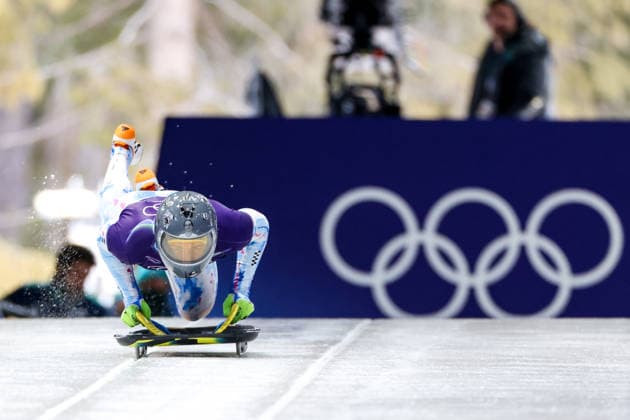 OLYMPICS - Winter Olympic Games, Olympische Spiele, Olympia, OS Milano Cortina 2026 CORTINA D AMPEZZO,ITALY,11.FEB.26 - OLYMPICS, SKELETON - Winter Olympic Games Milano Cortina 2026, men, training. Image shows Vladyslav Heraskevych (UKR).  GEPAxpictures xMaticxKlansek