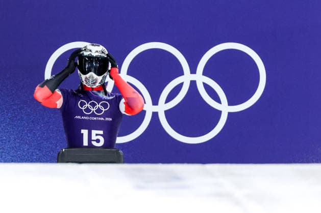 OLYMPICS - Winter Olympic Games, Olympische Spiele, Olympia, OS Milano Cortina 2026 CORTINA D AMPEZZO,ITALY,11.FEB.26 - OLYMPICS, SKELETON - Winter Olympic Games Milano Cortina 2026, men, training. Image shows Josip Brusic (CRO).  GEPAxpictures xMaticxKlansek