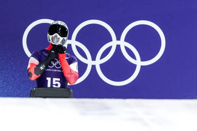 OLYMPICS - Winter Olympic Games, Olympische Spiele, Olympia, OS Milano Cortina 2026 CORTINA D AMPEZZO,ITALY,11.FEB.26 - OLYMPICS, SKELETON - Winter Olympic Games Milano Cortina 2026, men, training. Image shows Josip Brusic (CRO).  GEPAxpictures xMaticxKlansek