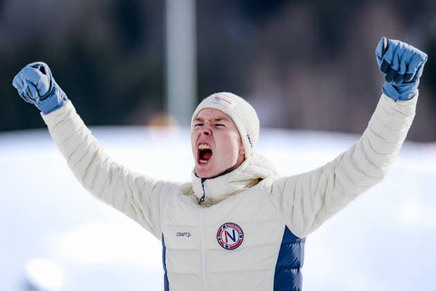 OLYMPICS - Winter Olympic Games, Olympische Spiele, Olympia, OS Milano Cortina 2026 TESERO,ITALY,11.FEB.26 - OLYMPICS, NORDIC SKIING, NORDIC COMBINED - Winter Olympic Games Milano Cortina 2026, normal hill, 10km Gundersen, men, medal ceremony. Image shows Jens Luraas Oftebro (NOR).  GEPAxpictures xMatthiasxTrinkl