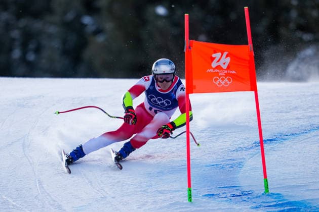Milano Cortina 2026 Olympic Winter games, Winterspiele,Spiele, Summer games BORMIO, ITALY - FEBRUARY 11: Marco Odermatt of Switzerland in action during the Super G race at the Milano Cortina 2026 Olympic Winter Games on February 11, 2026 Mine Kasapoglu Anadolu Bormio Italy. Editorial use only. Please get in touch for any other usage.  Copyright: x2026xAnadoluxMinexKasapoglux