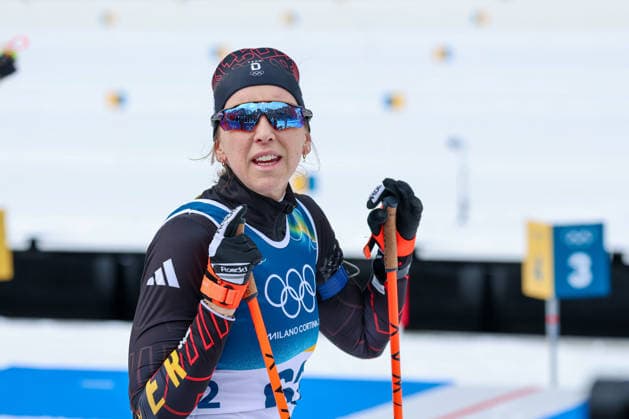 Antholz, Italien 18. Februar 2026: Biathlon 15km Einzel Frauen - Olympia 2026 Im Bild: Franziska Preuss (GER) Anterselva Biathlon Arena *** Antholz, Italy February 18, 2026 Biathlon 15km Individual Women Olympic Games 2026 In the picture Franziska Preuss GER Anterselva Biathlon Arena Copyright: xFotostandx xHettichx
