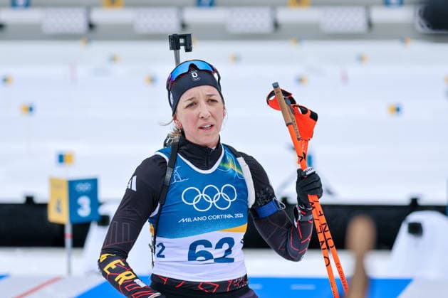 Antholz, Italien 18. Februar 2026: Biathlon 15km Einzel Frauen - Olympia 2026 Im Bild: Franziska Preuss (GER) Anterselva Biathlon Arena *** Antholz, Italy February 18, 2026 Biathlon 15km Individual Women Olympic Games 2026 In the picture Franziska Preuss GER Anterselva Biathlon Arena Copyright: xFotostandx xHettichx