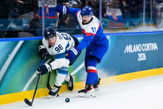 260211 Mikko Rantanen of Finland and Milos Kelemen of Slovakia in the men s Ice hockey, Eishockey game between Slovakia and Finland during day 5 of the 2026 Winter Olympics on February 11, 2026 in Milan. Photo: Carl Sandin BILDBYRAN kod CS CS0869 ishockey ice hockey Olympic Games, Olympische Spiele, Olympia, OS olympics winter olympics os ol olympiska spel vinter-os olympiske leker milano cortina 2026 milan cortina 2026 milano cortina 2026 olympic games milano cortina 2026 winter olympic games milano cortina-os milano cortina-ol vinter-ol 5 bbeng slovakia slovakien finland *** 260211 Mikko Rantanen of Finland and Milos Kelemen of Slovakia in the men s ice hockey game between Slovakia and Finland during day 5 of the 2026 Winter Olympics on February 11, 2026 in Milan Photo Carl Sandin BILDBYRAN kod CS CS0869 ishockey ice hockey olympic games olympics winter olympics os ol olympiska spel vinter os olympiske leker milano cortina 2026 milan cortina 2026 milano cortina 2026 olympic games milano cortina 2026 winter olympic games milano cortina os milano cortina ol vinter ol 5 bbeng slovakia slovakien finland  Copyright: CARLxSANDIN BB260211CS059