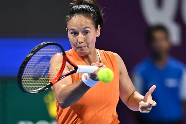 WTA, Tennis Damen QATAR TOTALENERGIES OPEN 2026-ROUND OF 16 Daria Kasatkina of Australia competes in her round of 16 match against Iga Swiatek of Poland during the WTA Qatar TotalEnergies Open 2026 tennis tournament at the Khalifa International Tennis Complex in Doha, Qatar, on February 11, 2026. ¨ ¨¨ DOHA Qatar Copyright: xNOUSHADx