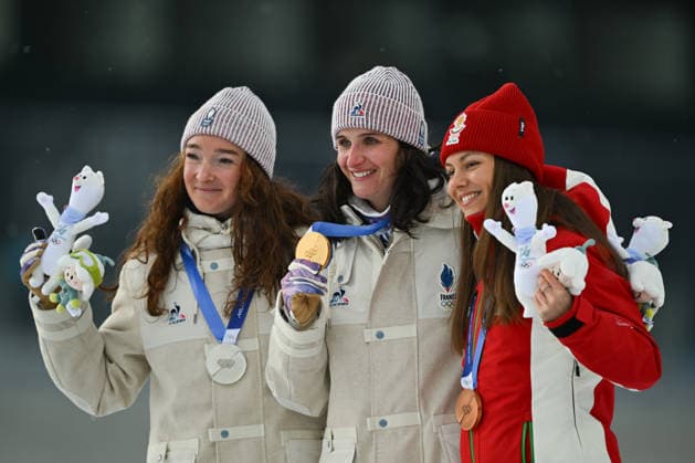 February 11, 2026, Anterselva, Bolzano, Italy: Jeanmonnot Lou from France,Simon Julia from France, Hristova Lora from Bulgaria during the Winter Olympic Games, Olympische Spiele, Olympia, OS Milano Cortina 2026, in Anterselva Biathlon Arena , on February 11 2026, in Cortina, Italy Olympics 2026: Milano Cortina: Biathlon Women S  - ZUMAm345 20260211_oly_m345_051 Copyright: xFedericoxManonix