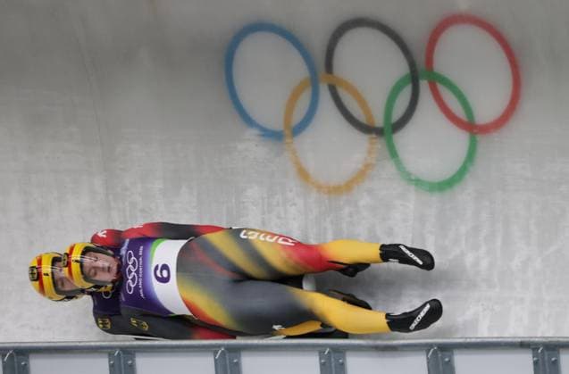 GER Damen Doppelsitzer mit Dajana EITBERGER und Magdalena MATSCHINA (RC Ilmenau SV Bad Feilenbach). Rodeln Doppelsitzer. Olympische Winterspiele 2026. 11.2.2026, Sliding Center, Cortina, Italien. Quelle Copyright Credit : Oryk HAIST *** GER Womens doubles with Dajana EITBERGER and Magdalena MATSCHINA RC Ilmenau SV Bad Feilenbach Luge doubles Olympic Winter Games 2026 11 2 2026, Sliding Center, Cortina, Italy Source Copyright Credit Oryk HAIST xOLY-ROD-LUG05x