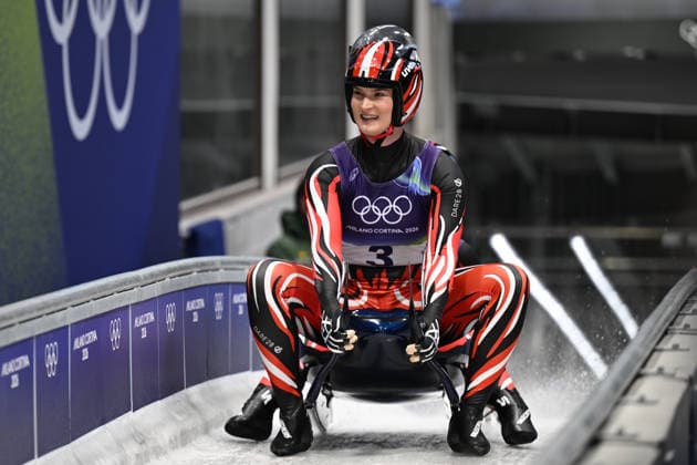 OLYMPICS - Winter Olympic Games, Olympische Spiele, Olympia, OS Milano Cortina 2026 CORTINA D AMPEZZO,ITALY,11.FEB.26 - OLYMPICS, LUGE - Winter Olympic Games Milano Cortina 2026, women, doubles. Image shows Selina Egle and Lara Michaela Kipp (AUT).  GEPAxpictures xAlexanderxSolc