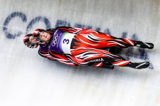 OLYMPICS - Winter Olympic Games, Olympische Spiele, Olympia, OS Milano Cortina 2026 CORTINA D AMPEZZO,ITALY,11.FEB.26 - OLYMPICS, LUGE - Winter Olympic Games Milano Cortina 2026, women, doubles. Image shows Selina Egle and Lara Michaela Kipp (AUT).  GEPAxpictures xMaticxKlansek