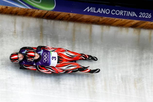 OLYMPICS - Winter Olympic Games, Olympische Spiele, Olympia, OS Milano Cortina 2026 CORTINA D AMPEZZO,ITALY,11.FEB.26 - OLYMPICS, LUGE - Winter Olympic Games Milano Cortina 2026, women, doubles. Image shows Selina Egle and Lara Michaela Kipp (AUT).  GEPAxpictures xMaticxKlansek