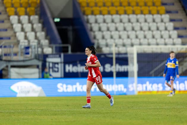 Google Pixel Frauen-Bundesliga: FC Carl Zeiss Jena vs. FC Bayern München; Jena; 11.02.2026 Jovana Damnjanovi? ( 9; FC Bayern München) Google Pixel Frauen-Bundesliga: FC Carl Zeiss Jena vs. FC Bayern München; ad hoc arena im Ernst-Abbe-Sportfeld; 11.02.2026 DFB REGULATIONS PROHIBIT ANY USE OF PHOTOGRAPHS AS IMAGE SEQUENCES AND OR QUASI-VIDEO. Copyright: xBEAUTIFULxSPORTS Duehringx