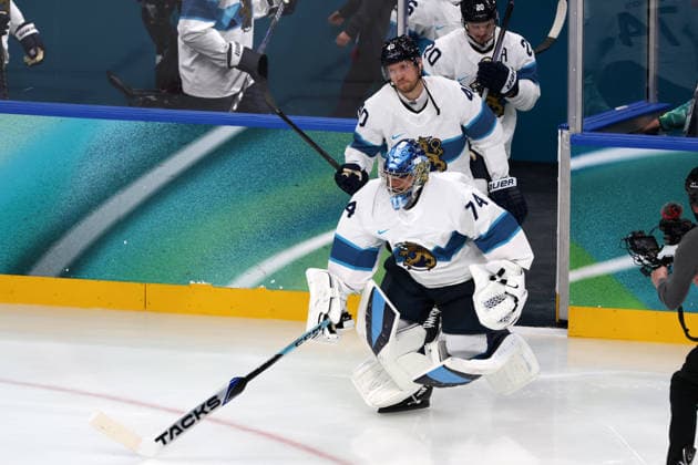 Milano Cortina 2026, Milan, Italy, 11.02, 2026, MiCo2026, MiCo, 2026, Olympics, Olympic, Winter Olympic, Olympic Winter games, Winterspiele,Spiele, Summer games Ice hockey, Eishockey Finland, Slovakia Team Finland players before their Men™s Premilinary round Group B Ice Hockey match between Slovakia and Finland teams of Milano Cortina 2026 Olympic Winter Games in Milan, Italy, 11.02.2026. Photo: Roman Koksarov (RKF) Milan Italy Copyright: xRomanxKoksarovx 0B4A0034.JPG