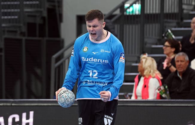 11.02.2026, xovx, Handball Daikin Handball Bundesliga, HSG Wetzlar - Füchse Berlin Jubel bei Anadin Suljakovic (HSG Wetzlar) Wetzlar Buderus-Arena Hessen Deutschland (DE)