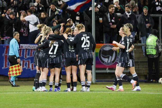 11.02.2026, xgrfx, Fussball UEFA Women s Europa Cup 1 4 Finale, Eintracht Frankfurt - FC Nordsjaelland v.l. Tor, Rebecka Blomqvist (Eintracht Frankfurt) (DFL DFB REGULATIONS PROHIBIT ANY USE OF PHOTOGRAPHS as IMAGE SEQUENCES and or QUASI-VIDEO) Stadion am Brentanobad