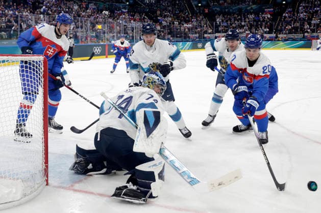 Milano Cortina 2026, Milan, Italy, 11.02, 2026, MiCo2026, MiCo, 2026, Olympics, Olympic, Winter Olympic, Olympic Winter games, Winterspiele,Spiele, Summer games Ice hockey, Eishockey Finland, Slovakia in action during Men™s Premilinary round Group B Ice Hockey match between Slovakia and Finland teams of Milano Cortina 2026 Olympic Winter Games in Milan, Italy, 11.02.2026. Photo: Roman Koksarov (RKF) Milan Italy Copyright: xRomanxKoksarovx _23A2740.JPG