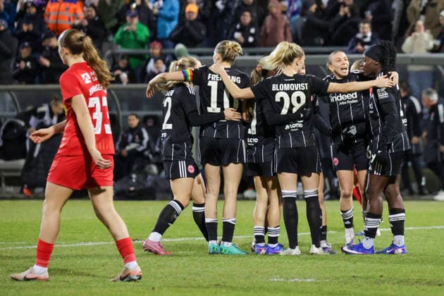 11.02.2026, xgrfx, Fussball UEFA Women s Europa Cup 1 4 Finale, Eintracht Frankfurt - FC Nordsjaelland v.l. Tor, Ereleta Memeti (Eintracht Frankfurt) (DFL DFB REGULATIONS PROHIBIT ANY USE OF PHOTOGRAPHS as IMAGE SEQUENCES and or QUASI-VIDEO) Stadion am Brentanobad