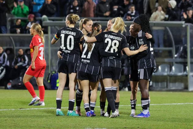 11.02.2026, xgrfx, Fussball UEFA Women s Europa Cup 1 4 Finale, Eintracht Frankfurt - FC Nordsjaelland v.l. Tor, Ereleta Memeti (Eintracht Frankfurt) (DFL DFB REGULATIONS PROHIBIT ANY USE OF PHOTOGRAPHS as IMAGE SEQUENCES and or QUASI-VIDEO) Stadion am Brentanobad