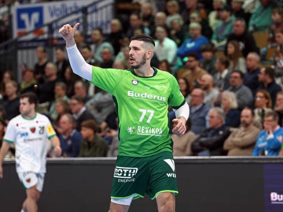 11.02.2026, xovx, Handball Daikin Handball Bundesliga, HSG Wetzlar - Füchse Berlin Jubel bei Stefan Cavor (HSG Wetzlar) Wetzlar Buderus-Arena Hessen Deutschland (DE)