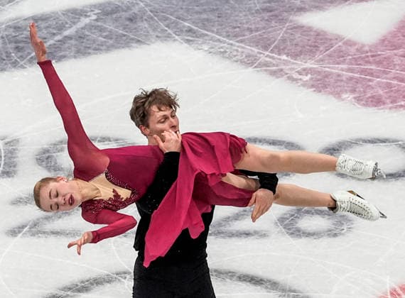 Milla Ruud Reitan and Nikolaj Majorov of Sweden compete during the Ice Dance - Free Dance competition at the Milano Ice Skating Arena in Milan, Italy, on Wednesday, February 11, 2026.  OLY20260211403 RICHARDxELLIS