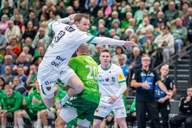 Handball Bundesliga; HSG Wetzlar - Füchse Berlin, 11.02.26 Mathias Gidsel (Füchse Berlin, 19), Tim Freihöfer (Füchse Berlin, 20) Handball Bundesliga; HSG Wetzlar - Füchse Berlin: Wetzlar, 11.02.26 Copyright: xBEAUTIFULxSPORTS Roeczeyx