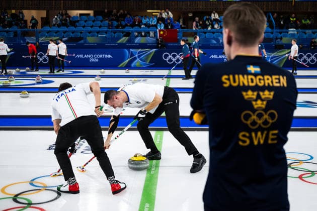 260211 Christoffer Sundgren of Sweden watch as Team Italy compete in a men s round robin curling match between Sweden and Italy during day 5 of the 2026 Winter Olympics on February 11, 2026 in Cortina. Photo: Jon Olav Nesvold BILDBYRAN COP 217 JE0117 curling Olympic Games, Olympische Spiele, Olympia, OS olympics winter olympics os ol olympiska spel vinter-os olympiske leker milano cortina 2026 milan cortina 2026 milano cortina 2026 olympic games milano cortina 2026 winter olympic games milano cortina-os milano cortina-ol vinter-ol 5 bbeng *** 260211 Christoffer Sundgren of Sweden watch as Team Italy compete in a men s round robin curling match between Sweden and Italy during day 5 of the 2026 Winter Olympics on February 11, 2026 in Cortina Photo Jon Olav Nesvold BILDBYRAN COP 217 JE0117 curling olympic games olympics winter olympics os ol olympiska spel vinter os olympiske leker milano cortina 2026 milan cortina 2026 milano cortina 2026 olympic games milano cortina 2026 winter olympic games milano cortina os milano cortina ol vinter ol 5 bbeng  Copyright: JONxOLAVxNESVOLD BB260211JE077