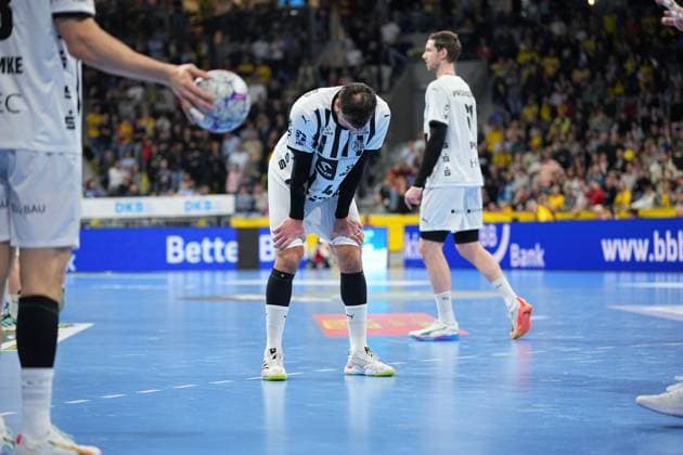 RECORD DATE NOT STATED Szene mit Domagoj Duvnjak (4; THW Kiel), Petter Øverby (11; THW Kiel) und Magnus Landin (7; THW Kiel) Rhein Neckar Löwen vs THW Kiel