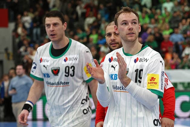11.02.2026, xovx, Handball Daikin Handball Bundesliga, HSG Wetzlar - Füchse Berlin Die Spieler der Füchse Berlin bejubeln den 41:27 Sieg bei der HSG Wetzlar, v.l. Mijajlo Marsenic (Füchse Berlin), Dejan Milosavljev (Füchse Berlin), Mathias Gidsel (Füchse Berlin) Wetzlar Buderus-Arena Hessen Deutschland (DE)