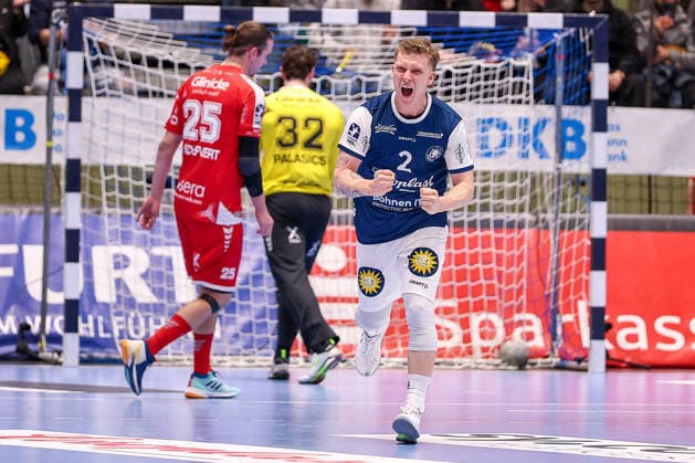 11.02.2026, Handball, 1.HBL, Bergischer HC - MT Melsungen, 20. Spieltag, Uni-Halle Wuppertal: Noah Beyer (BHC 02) jubelnd Nordrhein-Westfalen Deutschland