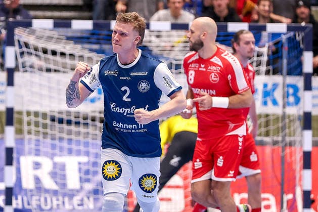 11.02.2026, Handball, 1.HBL, Bergischer HC - MT Melsungen, 20. Spieltag, Uni-Halle Wuppertal: Noah Beyer (BHC 02) jubelnd Nordrhein-Westfalen Deutschland