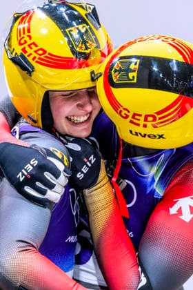EITBERGER Dayana und MATSCHINA Magdalena Team GER Frauen Rodeln Doppelsitzer 2.Platz Olympics - Olympische Winterspiele 2026 Mailand - Cortina 06 - 22 Februar 2026 in Italien am 11.02.2026 in Cortina *** EITBERGER Dayana and MATSCHINA Magdalena Team GER Womens Luge Doubles 2nd place Olympics Olympic Winter Games 2026 Milan Cortina 06 February 22, 2026 in Italy on February 11, 2026 in Cortina Copyright: xx
