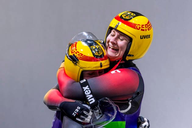 EITBERGER Dayana und MATSCHINA Magdalena Team GER Frauen Rodeln Doppelsitzer 2.Platz Olympics - Olympische Winterspiele 2026 Mailand - Cortina 06 - 22 Februar 2026 in Italien am 11.02.2026 in Cortina *** EITBERGER Dayana and MATSCHINA Magdalena Team GER Womens Luge Doubles 2nd place Olympics Olympic Winter Games 2026 Milan Cortina 06 February 22, 2026 in Italy on February 11, 2026 in Cortina Copyright: xx