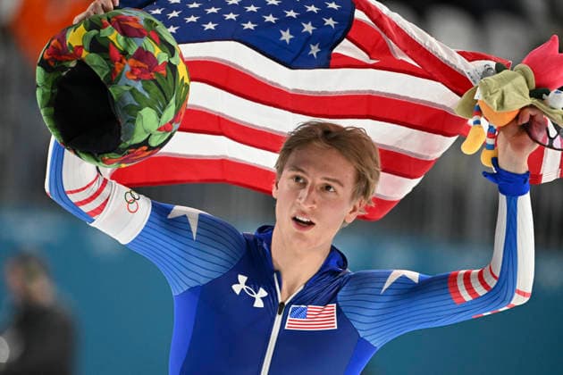 Jordan Stolz (USA), First Place, Gold Medal, Speed skating, Eisschnelllauf Men s 1000m final at the Milano Ice hockey, Eishockey Park during the Milano Cortina 2026 Olympic Winter games, Winterspiele,Spiele, Summer games 11 February 2026, Milan, Italy. Noxthirdxpartyxsales  aflo_319388878