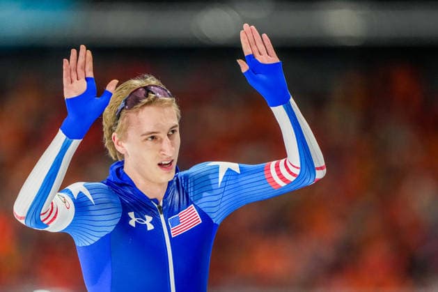 2026-02-11 - Milano Cortina 2026 Winter Olympics 1000m Men MILAN, ITALY - FEBRUARY 11: Jordan Stolz of United States of America during the 1000m Men on day 3 of the Milano Cortina 2026 Winter Olympics at the Milano Speed skating, Eisschnelllauf Arena on February 11, 2026 in Milan, Italy Milan Milano Speed Skating Arena Italy Content not available for redistribution in The Netherlands directly or indirectly through any third parties. Copyright: xAndrexWeeningx