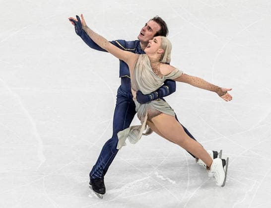 Olivia Smart and Tim Dieck of Spain compete during the Ice Dance - Free Dance competition at the Milano Ice Skating Arena in Milan, Italy, on Wednesday, February 11, 2026.  OLY20260211421 RICHARDxELLIS