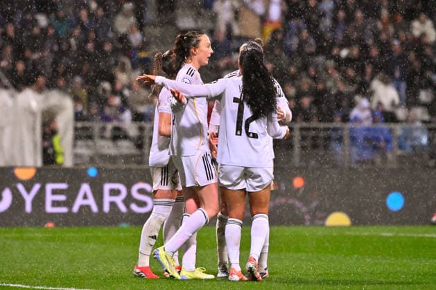 FOOTBALL : Paris FC vs Real Madrid - Champions League Dames - 11 02 2026 Caroline Weir ( 10 - Real Madrid ) celebrates with teammates during the UEFA Women s Champions League match between Paris FC and Real Madrid CF at Stade Charlety on February 11, 2026 in Paris, France. ( Photo by Federico Pestelini PsnewZ ) - ParisFrance  Copyright: xFedericoxPestelinix